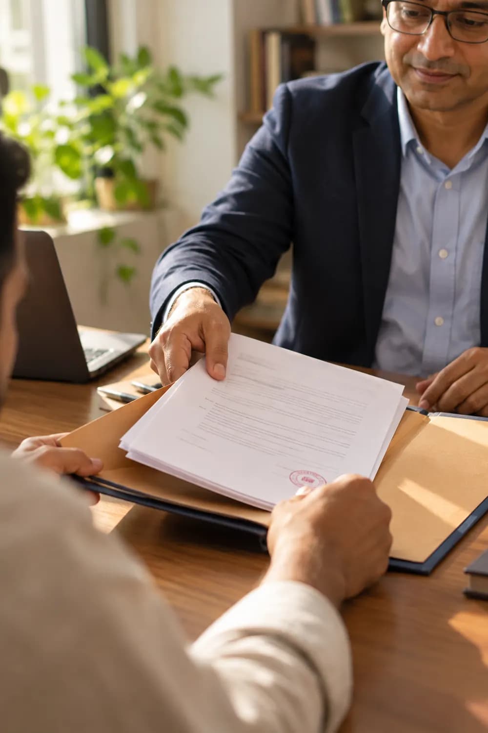 Signed loan settlement letter handed to a borrower