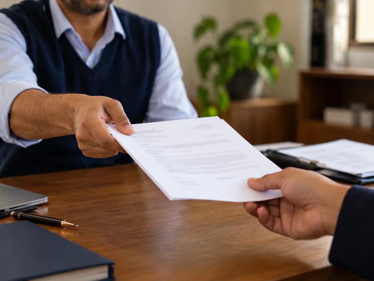 Loan settlement letter format being handed over to a borrower