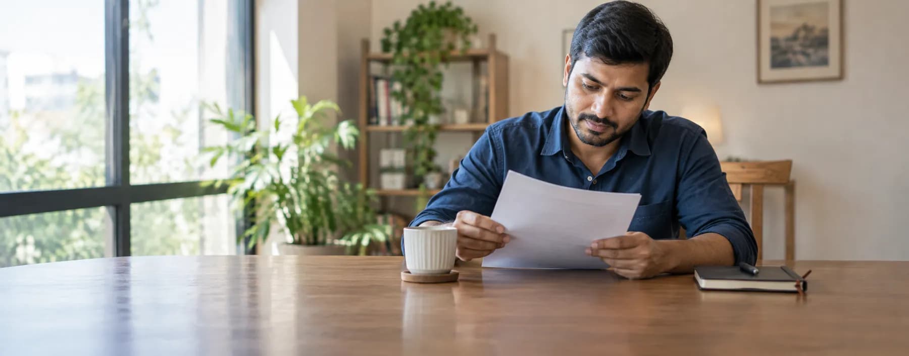 Borrower reading a loan settlement guide at home