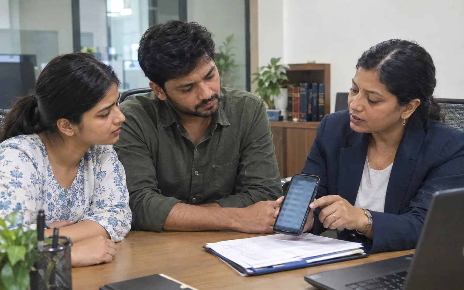 Legal expert helping a young borrower with app loan settlement and loan app harassment