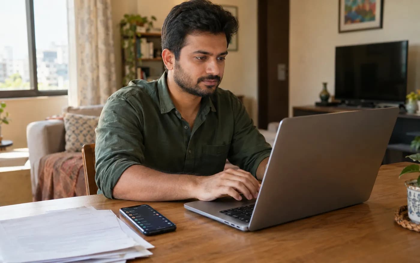 Borrower filing an RBI complaint against recovery agents online, with the call log saved on his phone