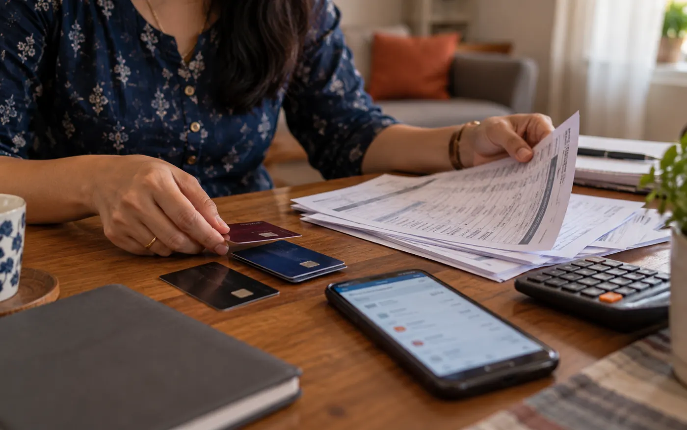 Credit card statements prepared for credit card debt settlement