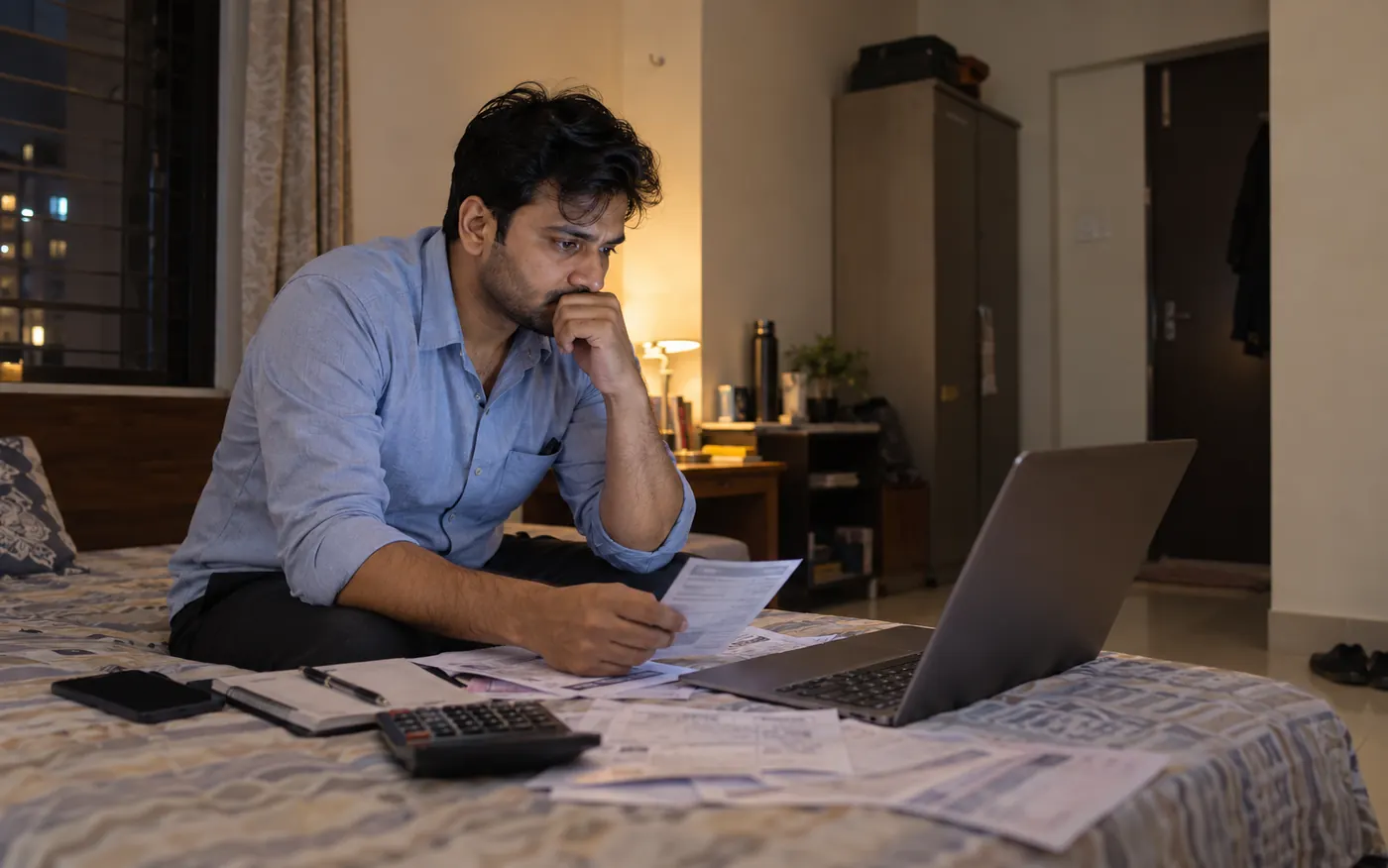 Salaried borrower reviewing EMIs for personal loan settlement in India